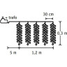 Новогодняя светодиодная гирлянда гроздь ягод холодный свет, 8 функций, 130 ламп, 120 см 84995